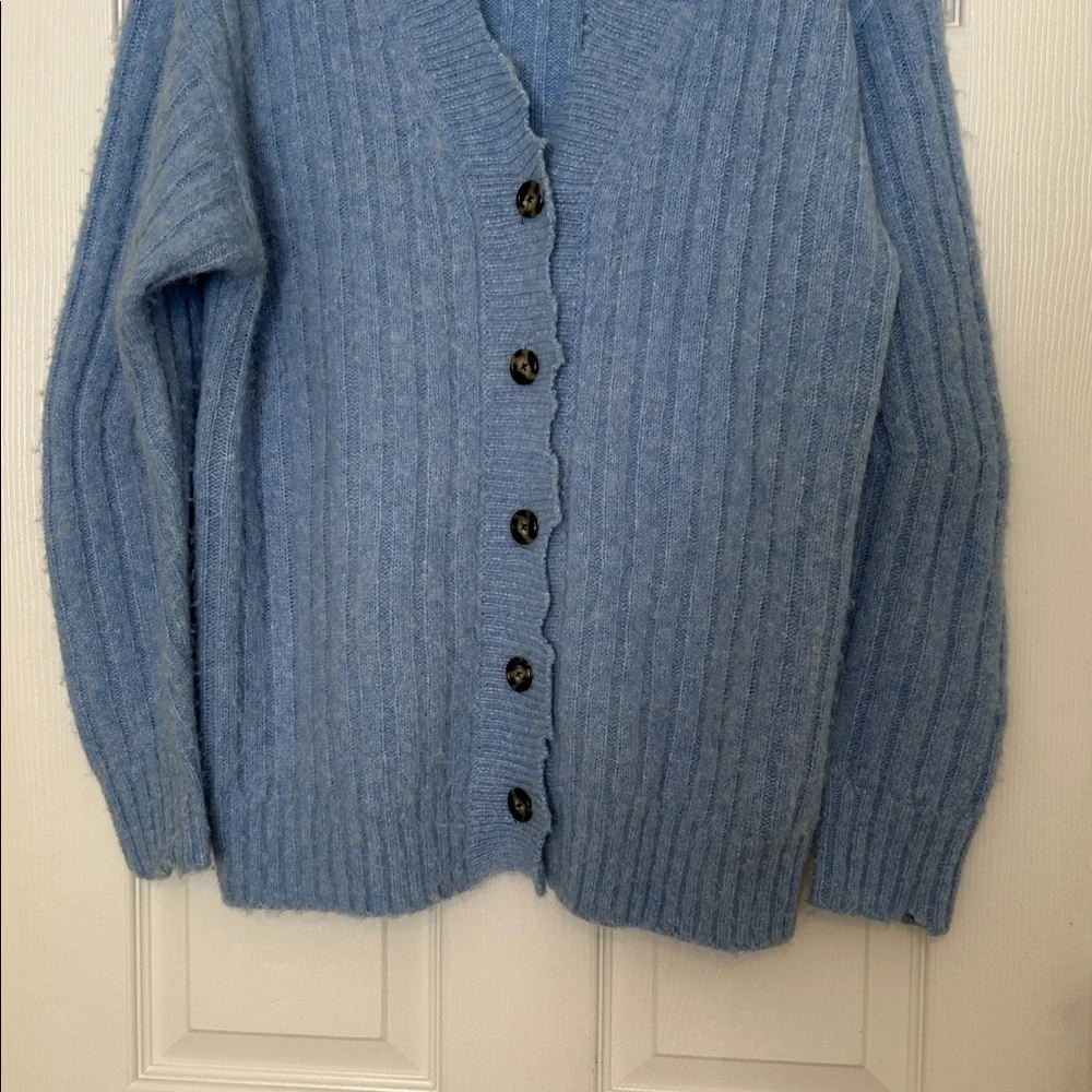 Helmut Lang Distressed Wool & Alpaca Blend Cardigan